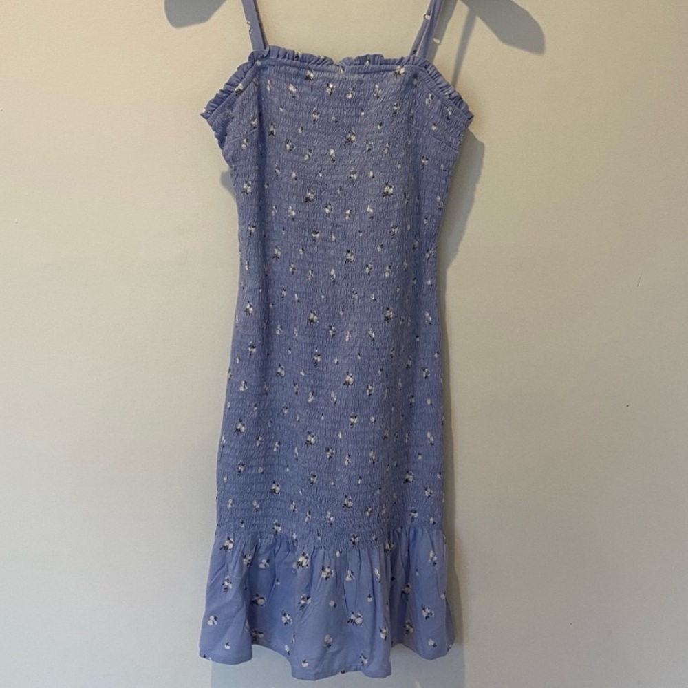 Hollister light blue Ruffled Embellished Midi Sundress